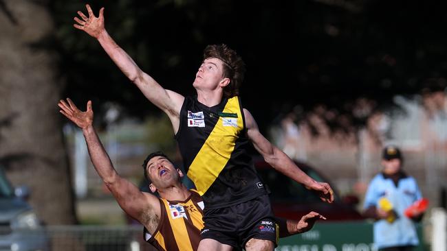 Benjamin Sankey in action for Lancefield. Picture: Hamish Blair