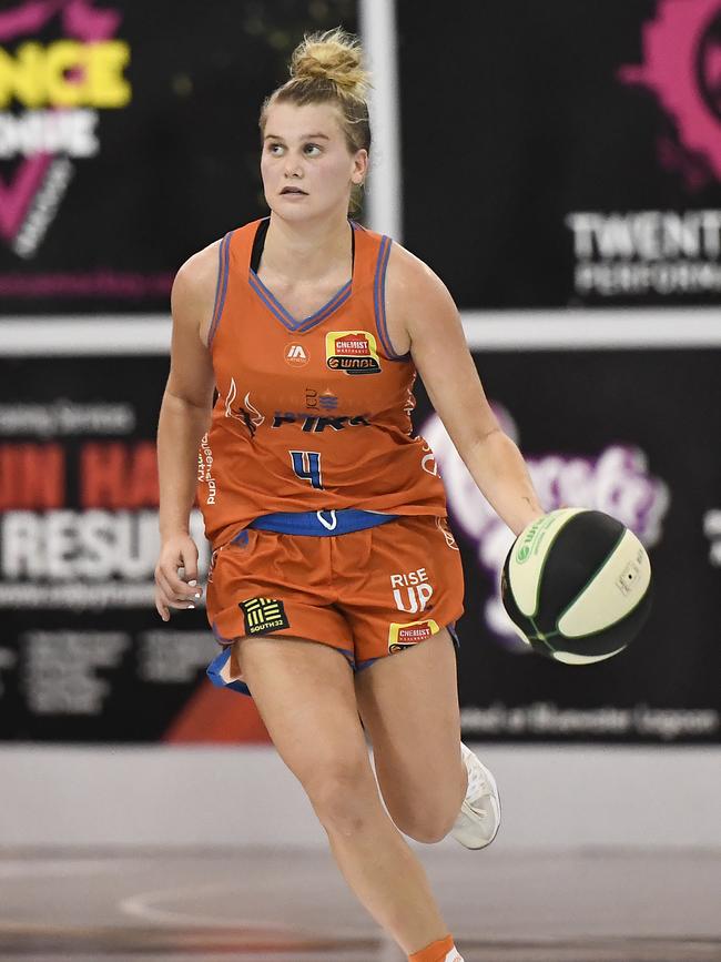 Shyla Heal of the Fire in action during the round one WNBL match between the UC Capitals and the Townsville Fire. Picture: Getty