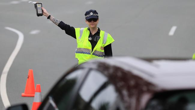 Queensland police conduct a random breath testing operation. Generic image.