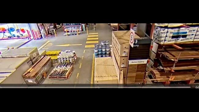 Car smashes through Bunnings roller door after alleged theft