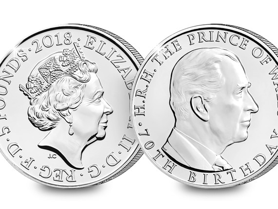 The Royal Mint of a special commemorative coin to celebrate the seventieth birthday of the Prince of Wales.