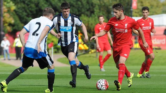 Jake Brimmer (R) while at Liverpool.