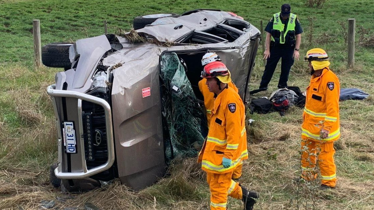 Four police officers assigned to the PM’s security detail were rushed to hospital. The driver of the other vehicle was not injured. Picture: Jason Edwards