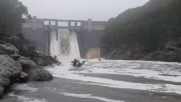 The Warragamba Dam hit capacity and overflowed in March 2022. Picture: NSW SES