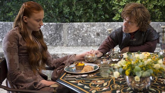 Tyrion being a nice guy, as usual, and Sansa being depressed, as usual. (Game of Thrones Season 4 is coming April 7 to Showcase on Foxtel)