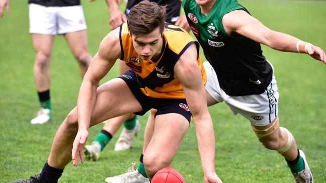 Strathmore and Greenvale lock horns in the EDFL Premier Division elimination final on Sunday. Picture: Jamie Morey