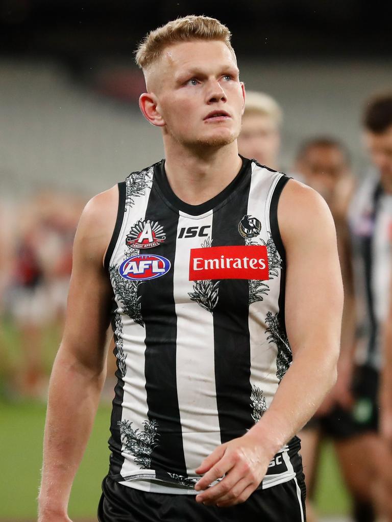 Adam Treloar is headed to his third club after playing just short of 100 games for Collingwood. (Photo by Michael Willson/AFL Photos via Getty Images)