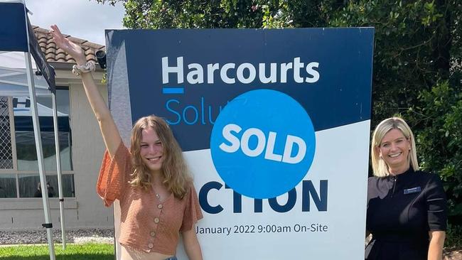 Angela with Harcourts real estate agent Rochelle Adgo.