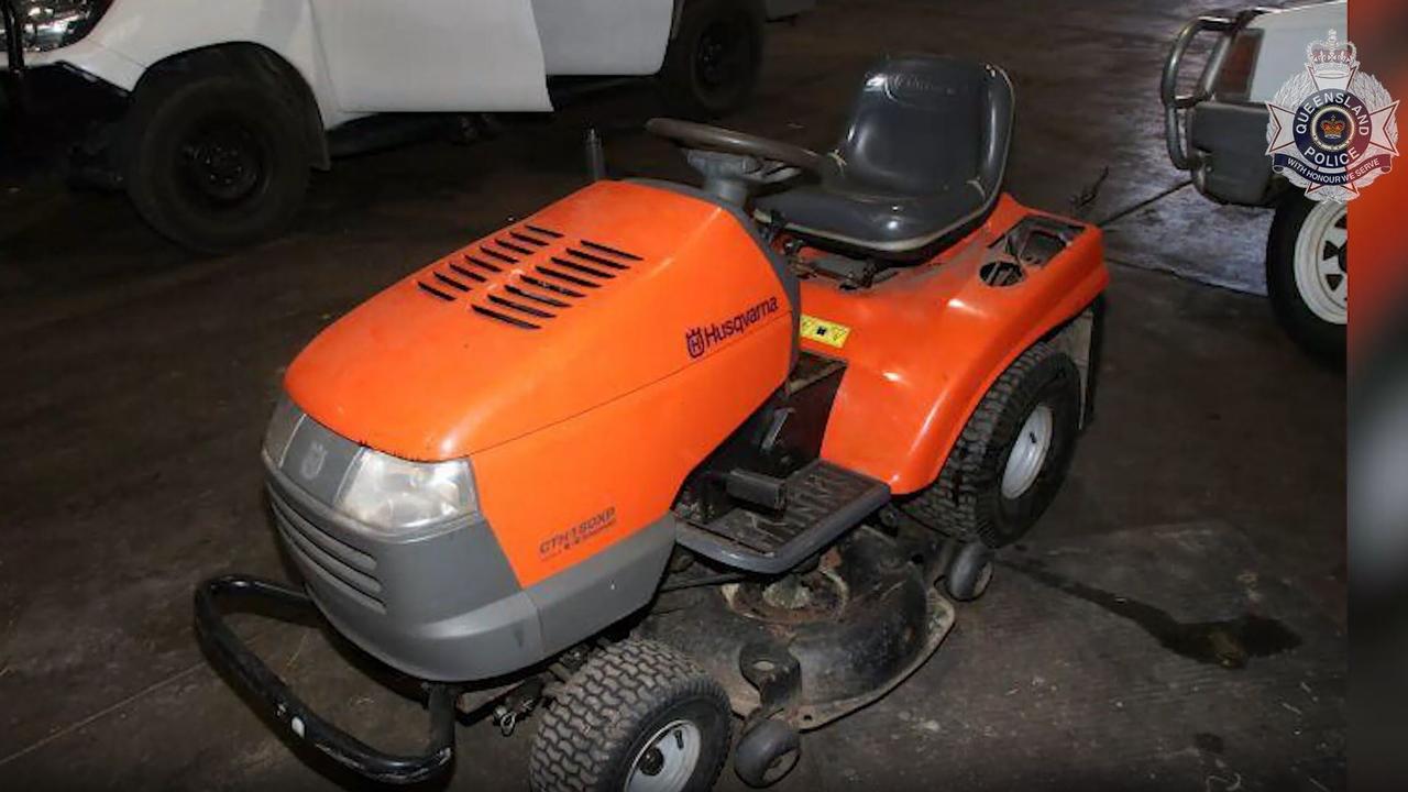 The lawnmower seized from the Crawford property.