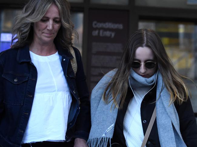 Sarah Ristevski (right) leaves court on Tuesday. Picture: Jay Town