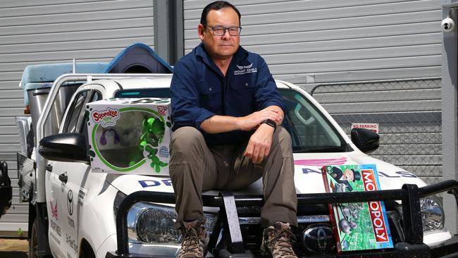 Drought Angels were broken into on Sunday at Logan and 250,000 worth of presents were stolen. This year they are busier than ever and already down in donations, Drought Angels CEO Jason Law pictured at their Virginia Store Monday 4th December 2023 Picture David Clark