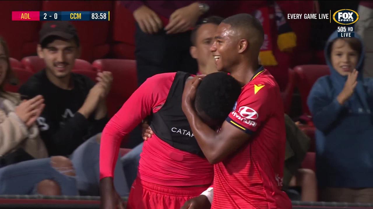 Mohamed Toure celebrates his first-ever goal.