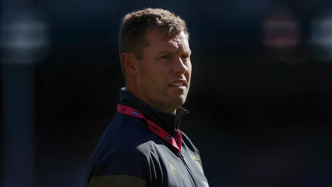 AFL Round 10. 22/05/2021.  Carlton vs Hawthorn at the MCG.   Hawthorn assistant coach Sam Mitchell  .  Pic: Michael Klein