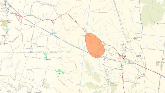 CFS has issued a warning for residents near the Palmer grassfire.