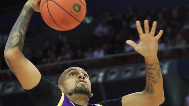 Nick Kyrgios at the charity basketball game at Qudos Bank Arena. Picture: John Feder