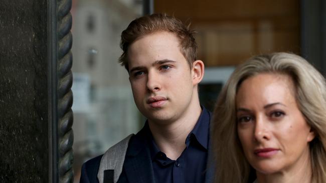 Kyle Daniels leaving court with his mother Janine. Picture: NCA NewsWire / Dylan Coker