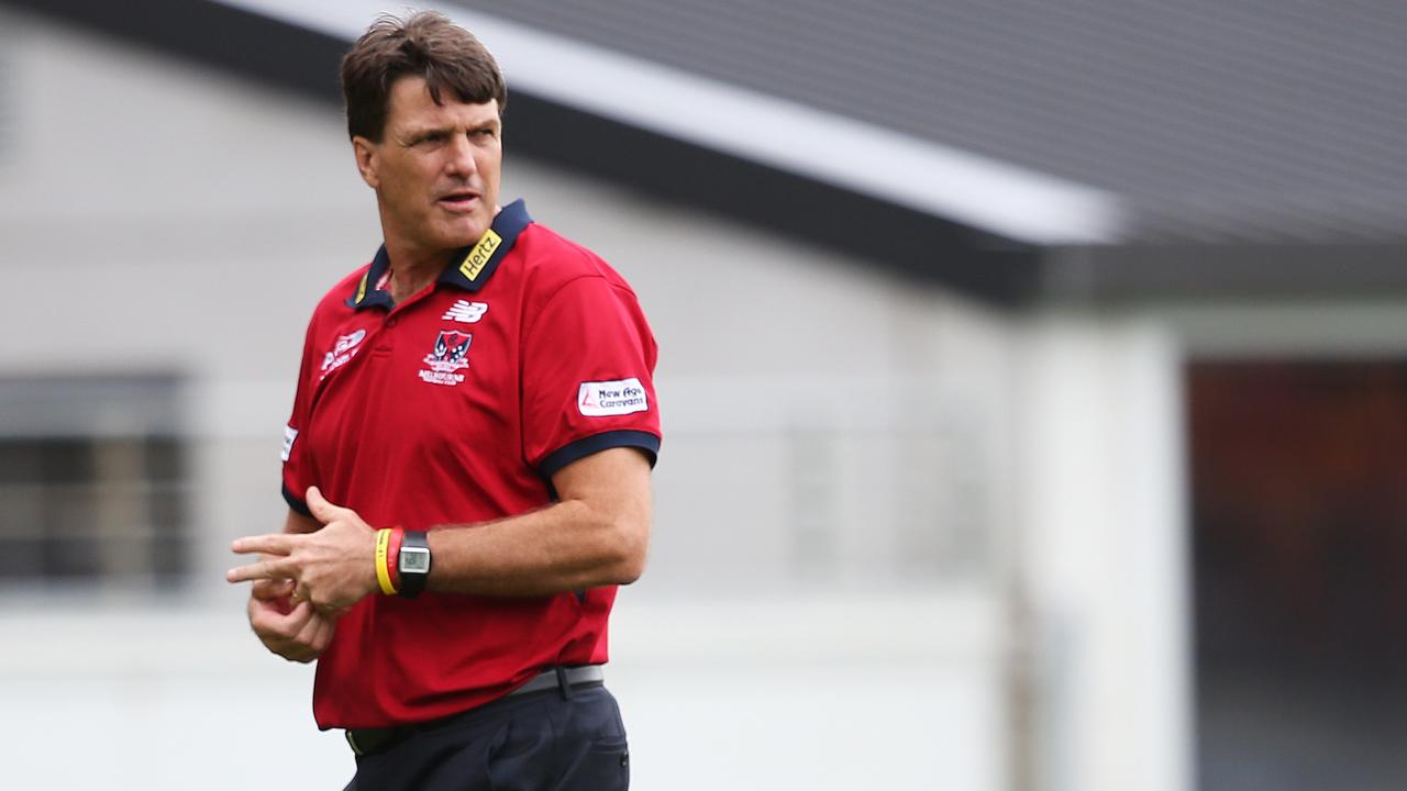 Melbourne coach Paul Roos during GWS Giants v Melbourne Demons at Spotless Stadium. pic. Phil Hillyard