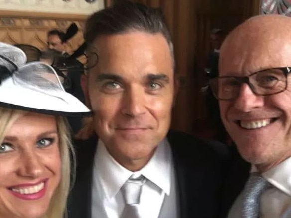 Robbie Williams with fellow guests   at the royal wedding.