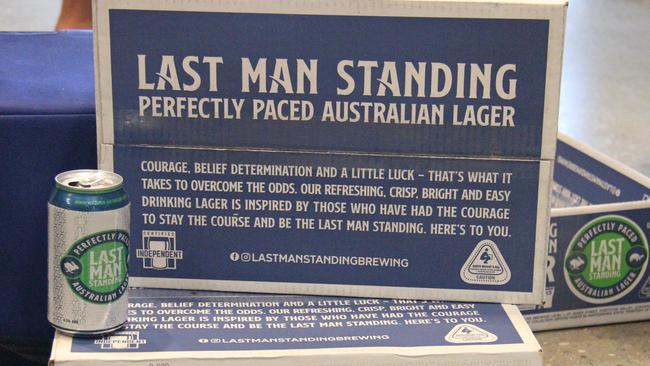 In keeping with his motivational speaking background, Steven Bradbury's Last Man Standing larger features a poignant message on every carton. Picture: Rodney Stevens