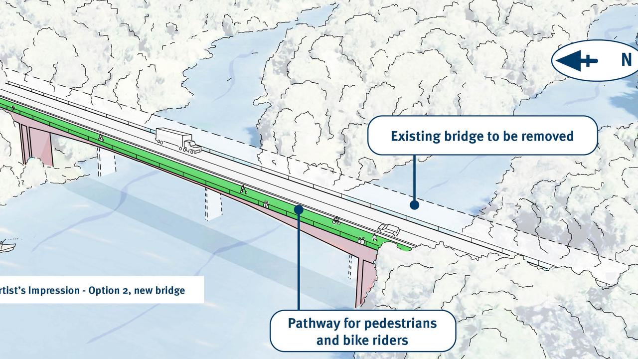 An artist's impression of the new bridge solution for the crossing of Barron River at Kuranda. Picture: TMR