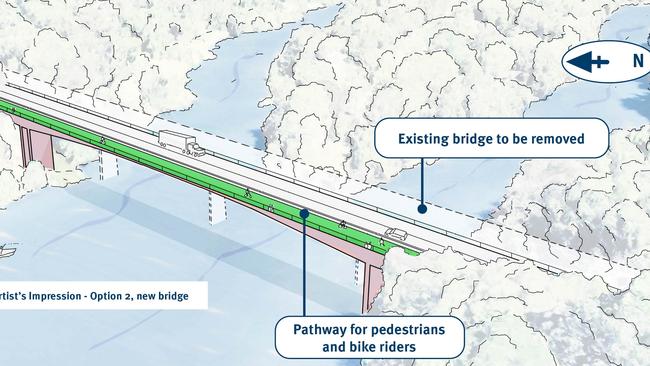 An artist's impression of the new bridge solution for the crossing of Barron River at Kuranda. Picture: TMR