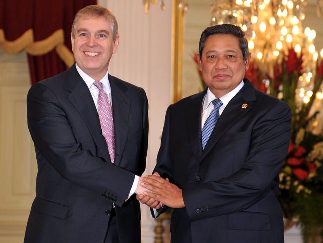 Andrew on an official visit to Jakarta with former Indonesian President Susilo Bambang Yudhoyono in 2011.