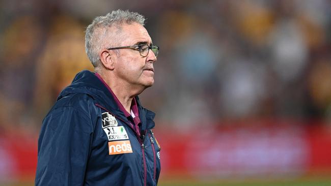 Lions coach Chris Fagan looks on during the break. Picture: Getty Images