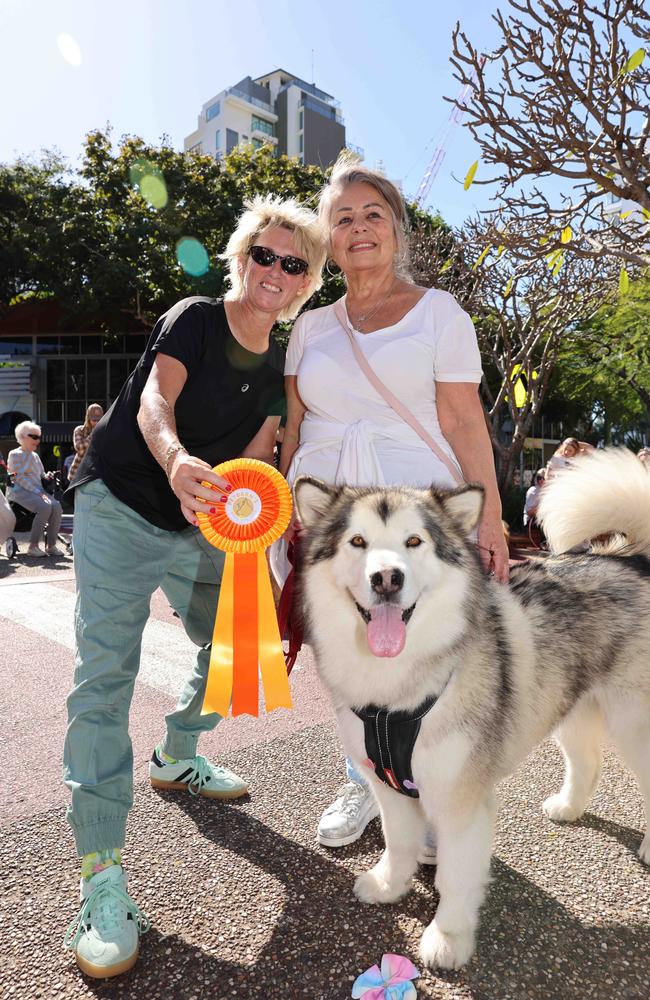 Kara Curphey, Cecilia Munk and Ella at the Ray White Surfers Paradise Next Top Dogel competition on Tedder Avenue Main Beach. Picture, Portia Large.