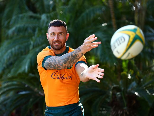 COOMERA, AUSTRALIA - JULY 28: Quade Cooper poses during a portrait session in Wallabies training Camp at Sanctuary Cove on July 28, 2021 in Coomera, Australia. (Photo by Chris Hyde/Getty Images for the ARU)