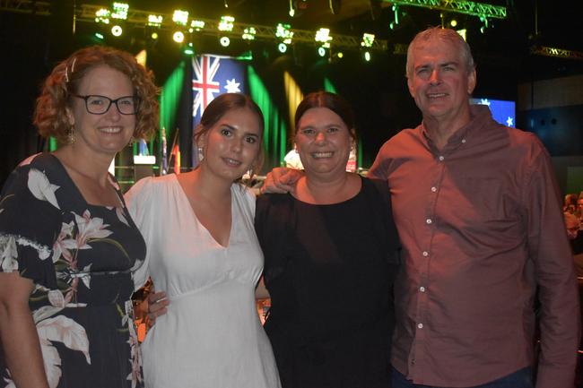 Wendy Baynton, Karla Grobler, Hesta Grobler and Phil Dreghorn at the 2022 Mackay Australia Day Awards at the MECC on January 25. Picture: Lillian Watkins