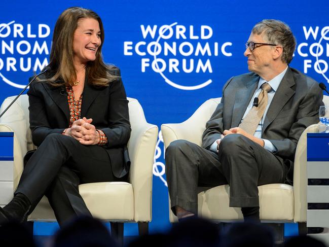 The now-former couple at the the World Economic Forum annual meeting in 2015. Picture: AFP