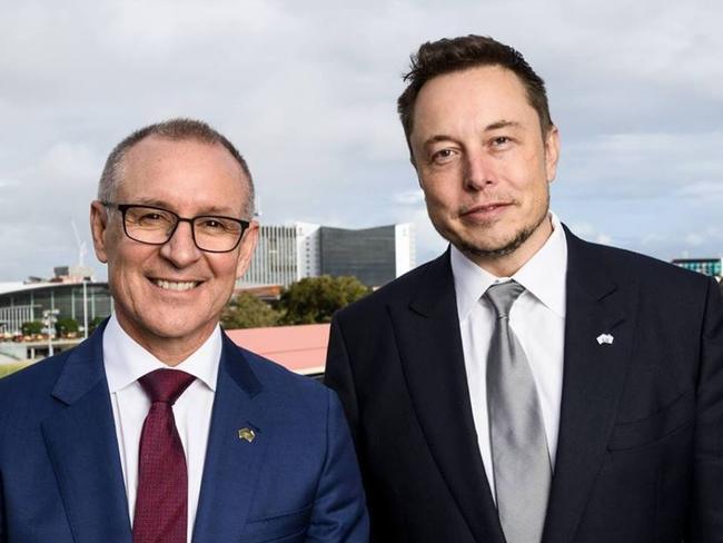 Premier Jay Weatherill with Tesla's Elon Musk earlier this year.