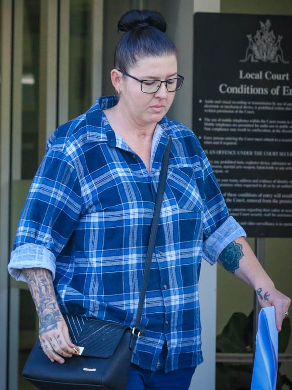 Kristi Louise Wenck, 33, outside the Darwin Local Court on Friday. Picture: Glenn Campbell