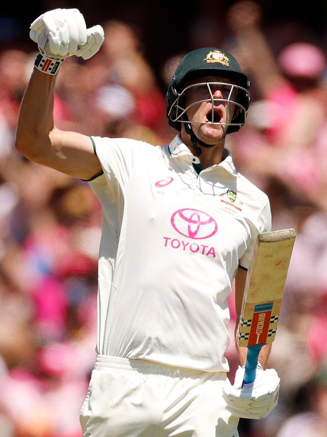 Beau Webster celebrates hitting the winning runs. Picture: Getty Images