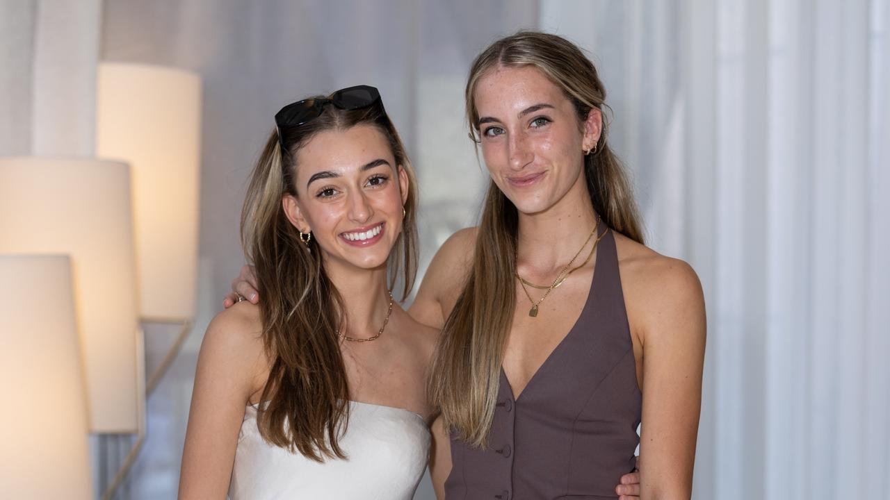 Valentina Restaino and Ava Stephens at Fuelled by Fashion Porsche luncheon at the Langham Hotel Gold Coast. Photo: Celeste Humphrey