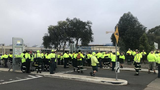 About 500 Blacktown City Council workers walked out in protest in 2019 over the council’s lack of action in addressing the use of Roundup weed killer. Picture: Twitter/Tiffany Genders