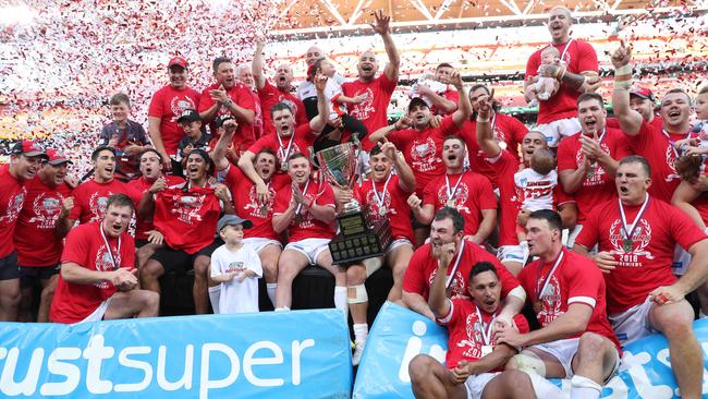 The Redcliffe Dolphins win the Grand Final. Easts vs Redcliffe in the Intrust Cup Grand Final. Pic Peter Wallis