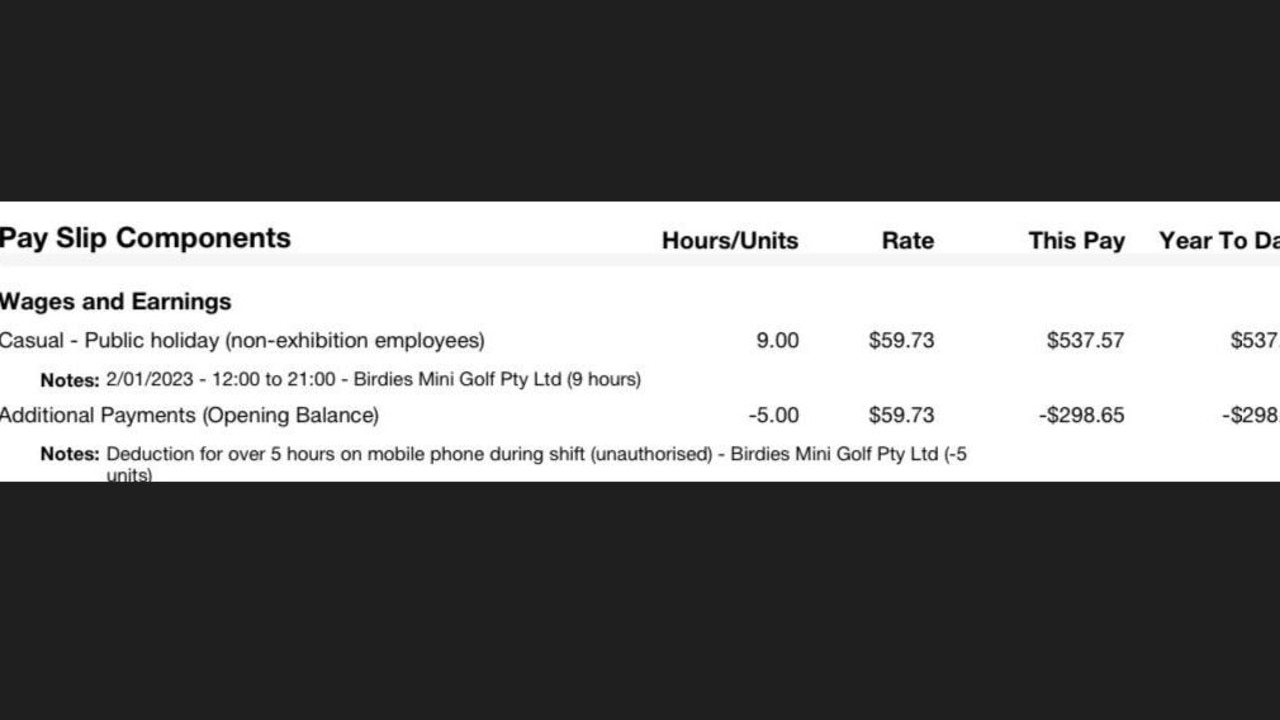 The worker was docked for ‘unauthorised’ phone use. Picture: Reddit