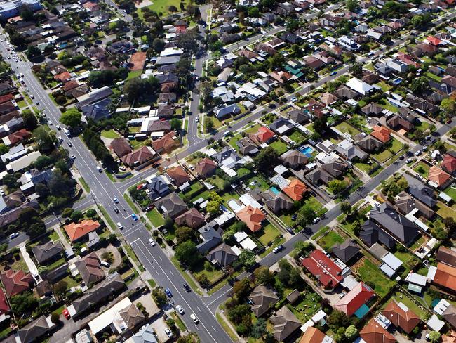 Aerial images of Melbourne over the Eastern Suburbs, Moorabbin, Springvale.