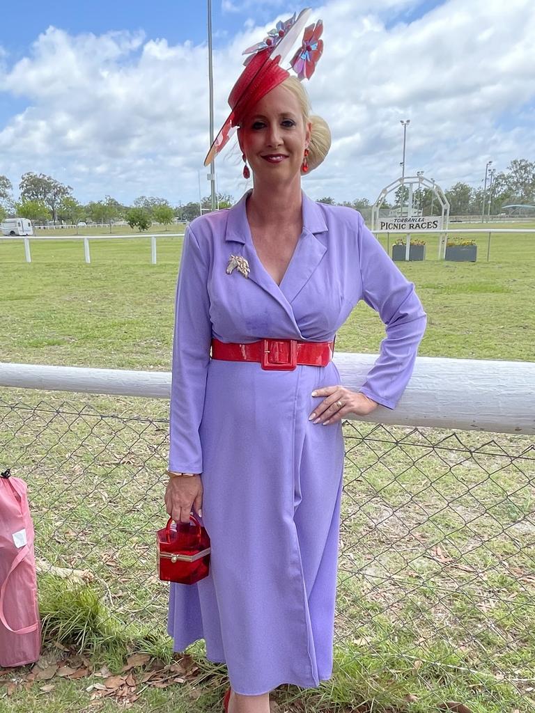 Belinda Ogilvie getting ready for Fashions on the Field at the Torbanlea Picnic Races.