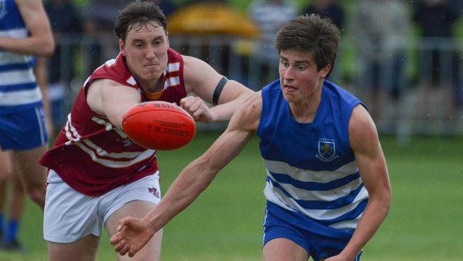 Saints midfielder Brad Jefferies in action during last year’s intercol clash with rival PAC. Picture: Brenton Edwards