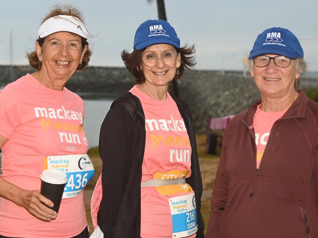 Joanne Blyth, Carmel Holt and Dorothy Oates Mackay Marina Run Sunday 4 June 2023 Picture: Michaela Harlow