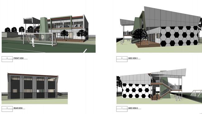 Artist impressions of the Queensland Football School proposed for the old Italo-Australian site.