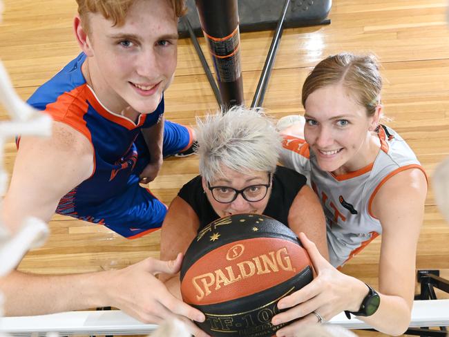 Darwin is set to have its own NBL1 team North in 2022. Basketball player Claire Maree Hunt, Co-General Manager NBL North Kerry Savidge and 17-year-old Clayton Jewell are all excited for what the team will mean for Darwin. Picture: Julianne Osborne