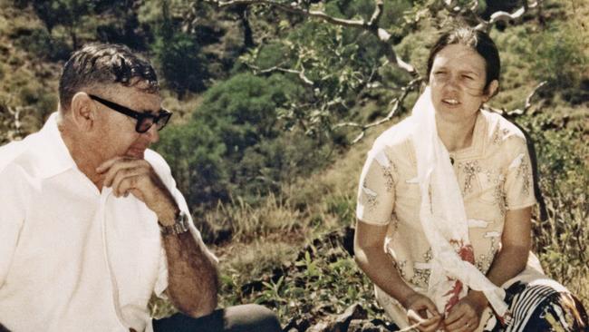 Mining magnate Lang Hancock and daughter Gina Rinehart in the early 1980s.