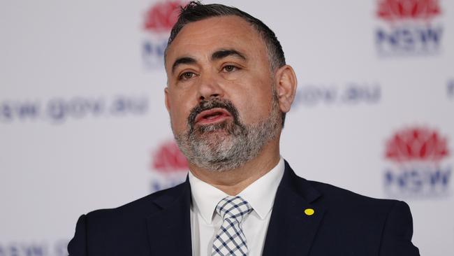 NSW Deputy Premier John Barilaro provides an update on COVID-19 at a press conference in St Leonards. Picture: NCA NewsWire / Nikki Short