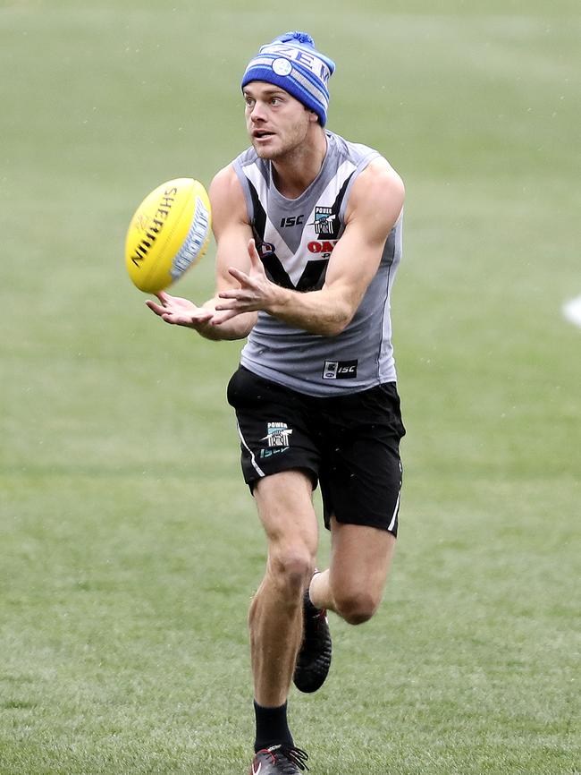 Jack Watts has been left out in the cold for Port’s clash with the Western Bulldogs on Thursday night. Picture Sarah Reed