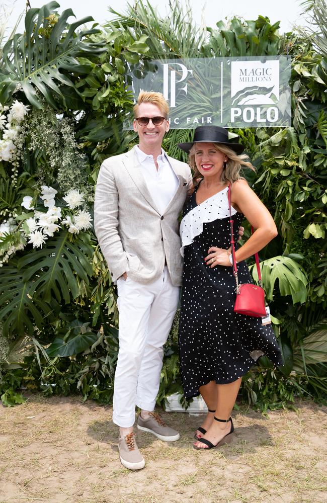 Damien Anthony Rossi and Kate Jones at the Magic Millions Polo on the Gold Coast. Picture: Luke Marsden.