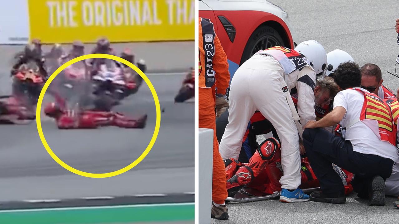 Francesco Bagnaia had his leg run over by a MotoGP rival. Picture: Supplied