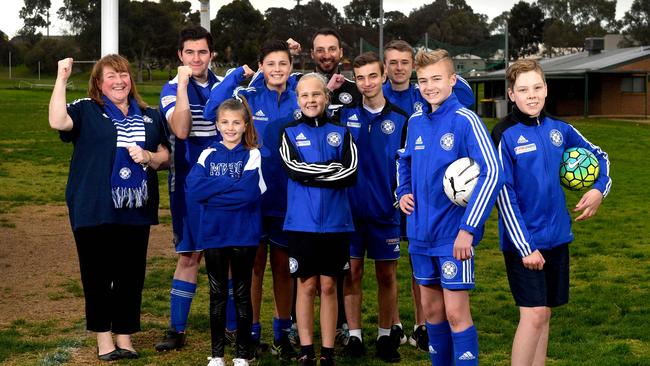 Modbury Vista Soccer Club members at Richardson Reserve, which is being upgraded at the cost of $6.5 million. Picture: Sam Wundke/AAP